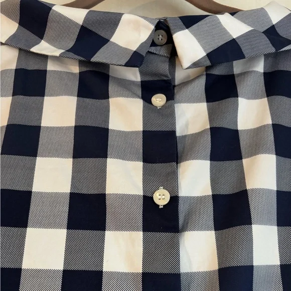 Talbots Audrey Shell Gingham Blue and White Plaid Top - Picture 13 of 13